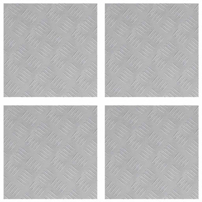 Stair Tread Square 4 pcs Silver 40 x 40 cm Aluminium