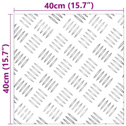 Stair Tread Square 2 pcs Silver 40 x 40 cm Aluminium