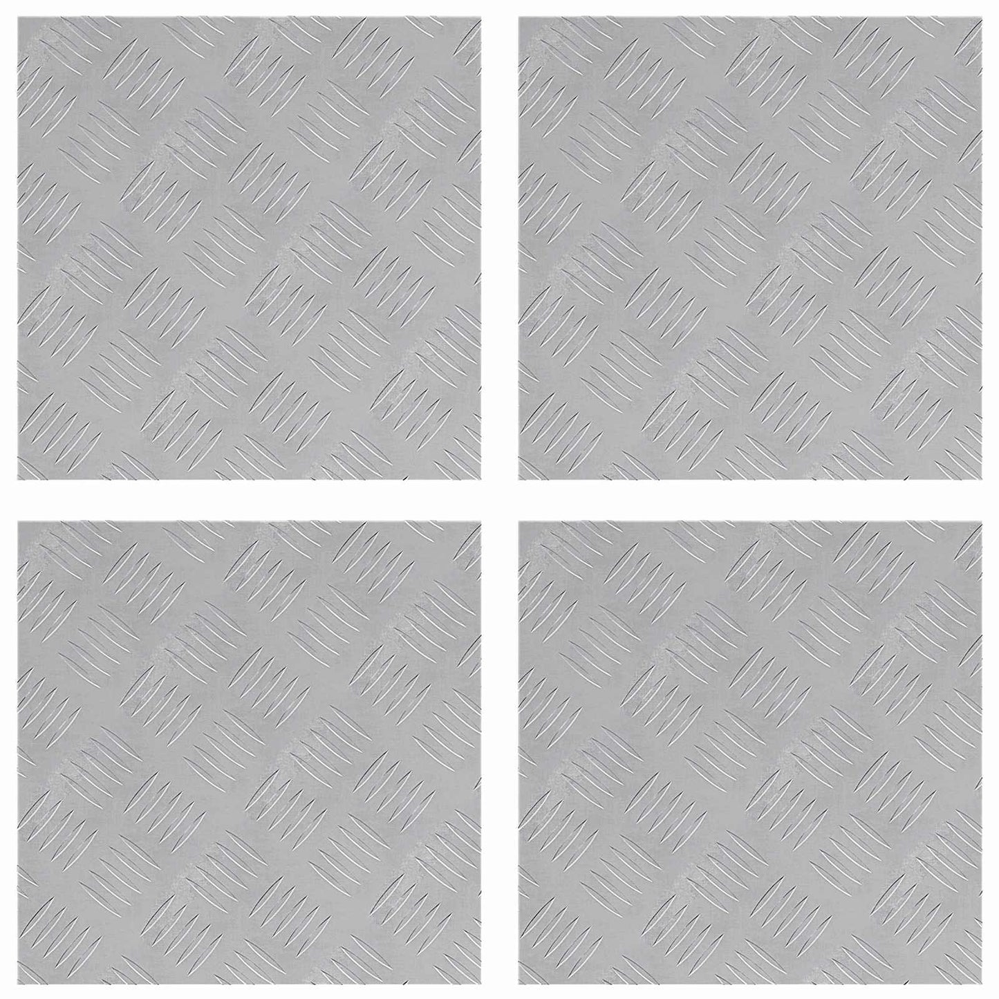 Stair Tread Square 4 pcs Silver 40 x 40 cm Aluminium