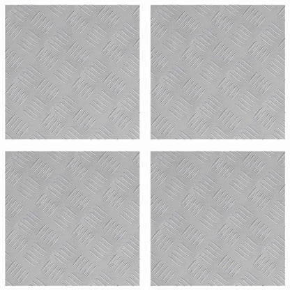 Stair Tread Square 4 pcs Silver 40 x 40 cm Aluminium