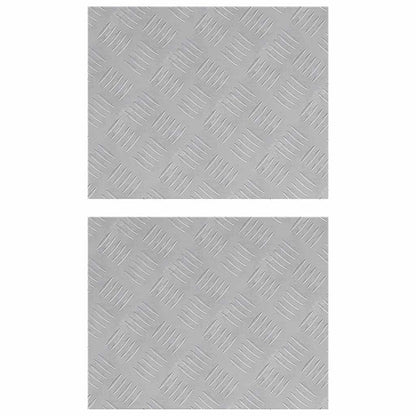 Stair Tread Rectangular 2 pcs Silver 50 x 40 cm Aluminium