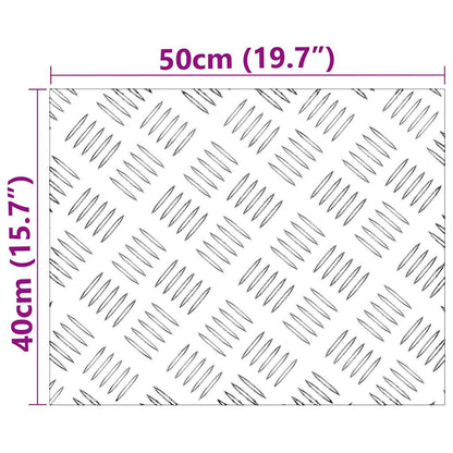 Stair Tread Rectangular 2 pcs Silver 50 x 40 cm Aluminium