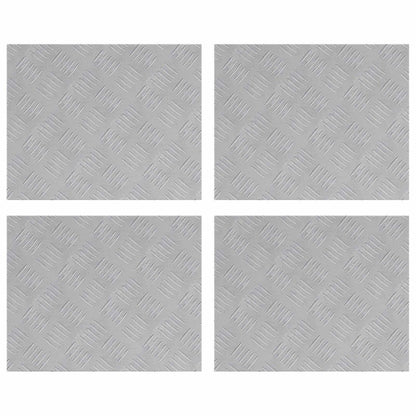 Stair Tread Rectangular 4 pcs Silver 50 x 40 cm Aluminium