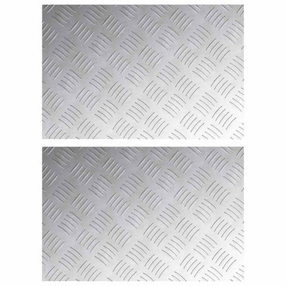 Stair Tread Rectangular 2 pcs Silver 60 x 40 cm Aluminium