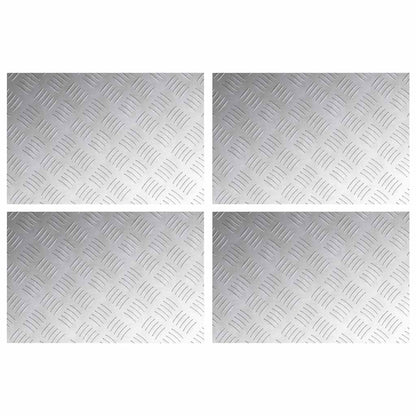 Stair Tread Rectangular 4 pcs Silver 60 x 40 cm Aluminium