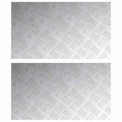 Stair Tread Rectangular 2 pcs Silver 70 x 40 cm Aluminium