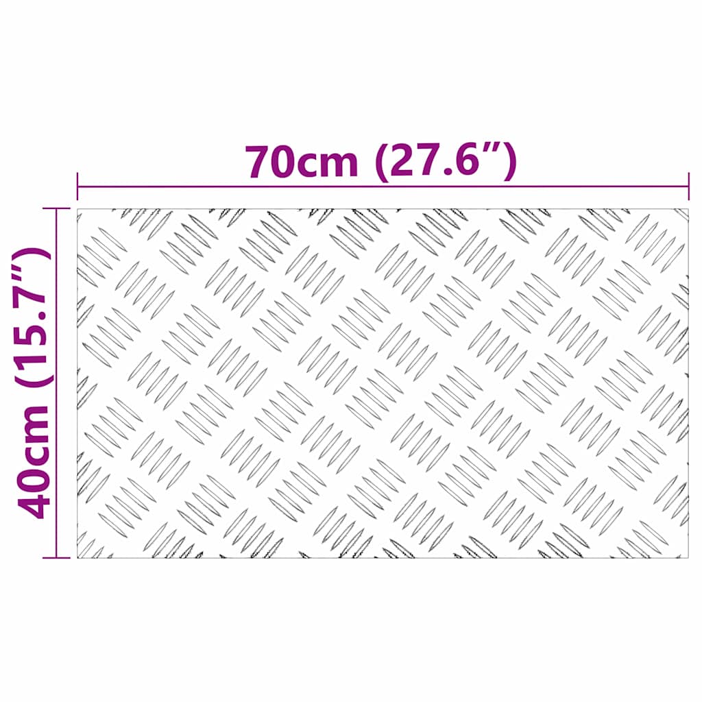 Stair Tread Rectangular 2 pcs Silver 70 x 40 cm Aluminium