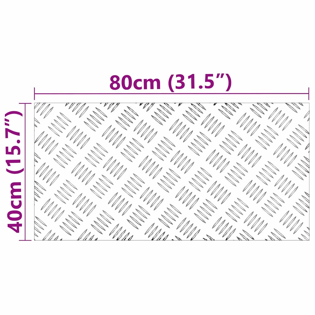 Stair Tread Rectangular 2 pcs Silver 80 x 40 cm Aluminium