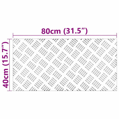 Stair Tread Rectangular 2 pcs Silver 80 x 40 cm Aluminium