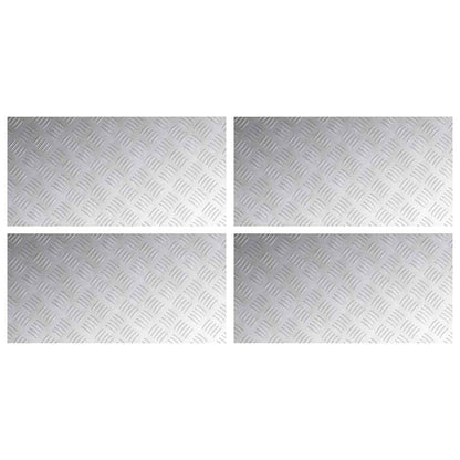 Stair Tread Rectangular 4 pcs Silver 80 x 40 cm Aluminium
