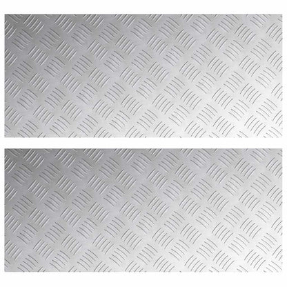Stair Tread Rectangular 2 pcs Silver 90 x 40 cm Aluminium