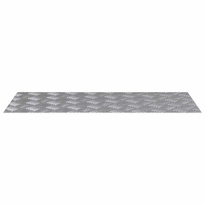 Stair Tread Rectangular 2 pcs Silver 90 x 40 cm Aluminium