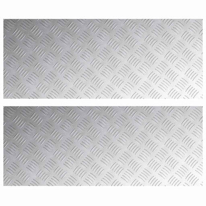Stair Tread Rectangular 2 pcs Silver 100 x 40 cm Aluminium