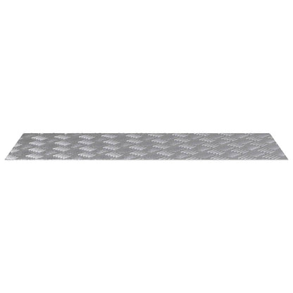 Stair Tread Rectangular 2 pcs Silver 100 x 40 cm Aluminium