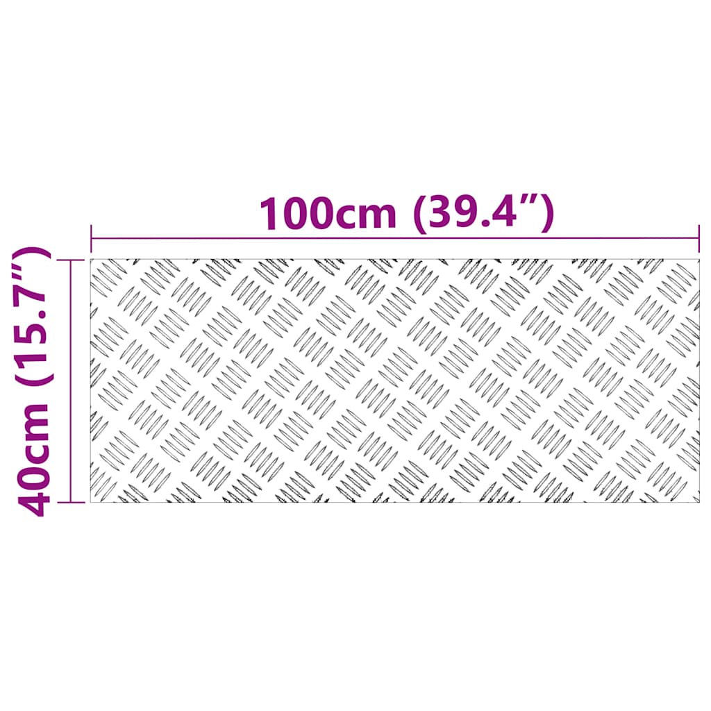 Stair Tread Rectangular 2 pcs Silver 100 x 40 cm Aluminium