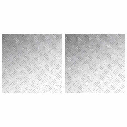 Stair Tread Square 2 pcs Silver 50 x 50 cm Aluminium