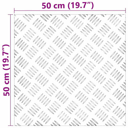 Stair Tread Square 2 pcs Silver 50 x 50 cm Aluminium