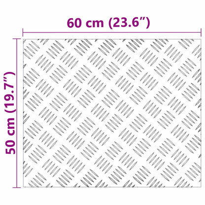 Stair Tread Rectangular 4 pcs Silver 60 x 50 cm Aluminium