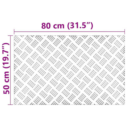 Stair Tread Rectangular 2 pcs Silver 80 x 50 cm Aluminium
