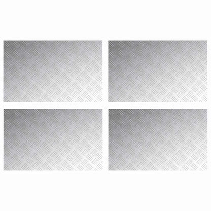 Stair Tread Rectangular 4 pcs Silver 80 x 50 cm Aluminium
