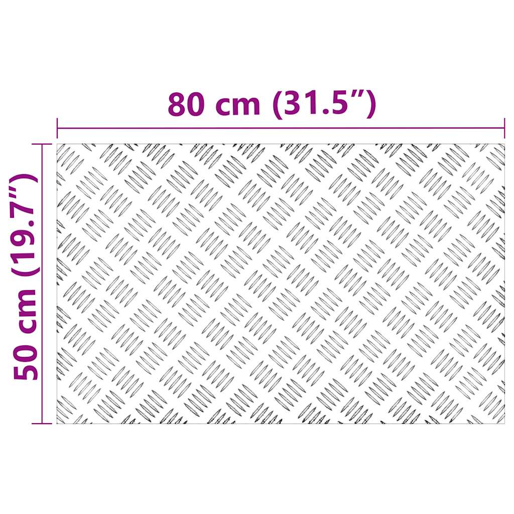 Stair Tread Rectangular 4 pcs Silver 80 x 50 cm Aluminium
