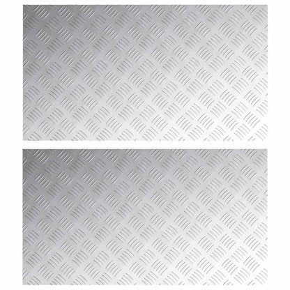 Stair Tread Rectangular 2 pcs Silver 90 x 50 cm Aluminium