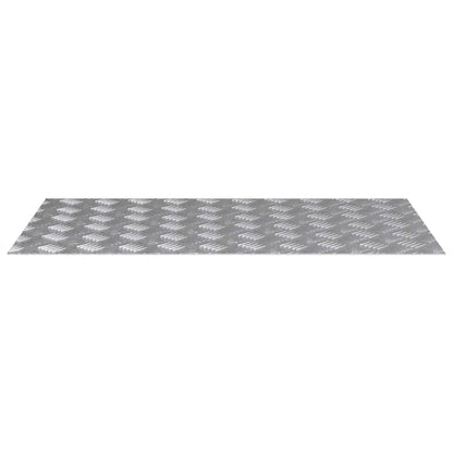 Stair Tread Rectangular 2 pcs Silver 90 x 50 cm Aluminium