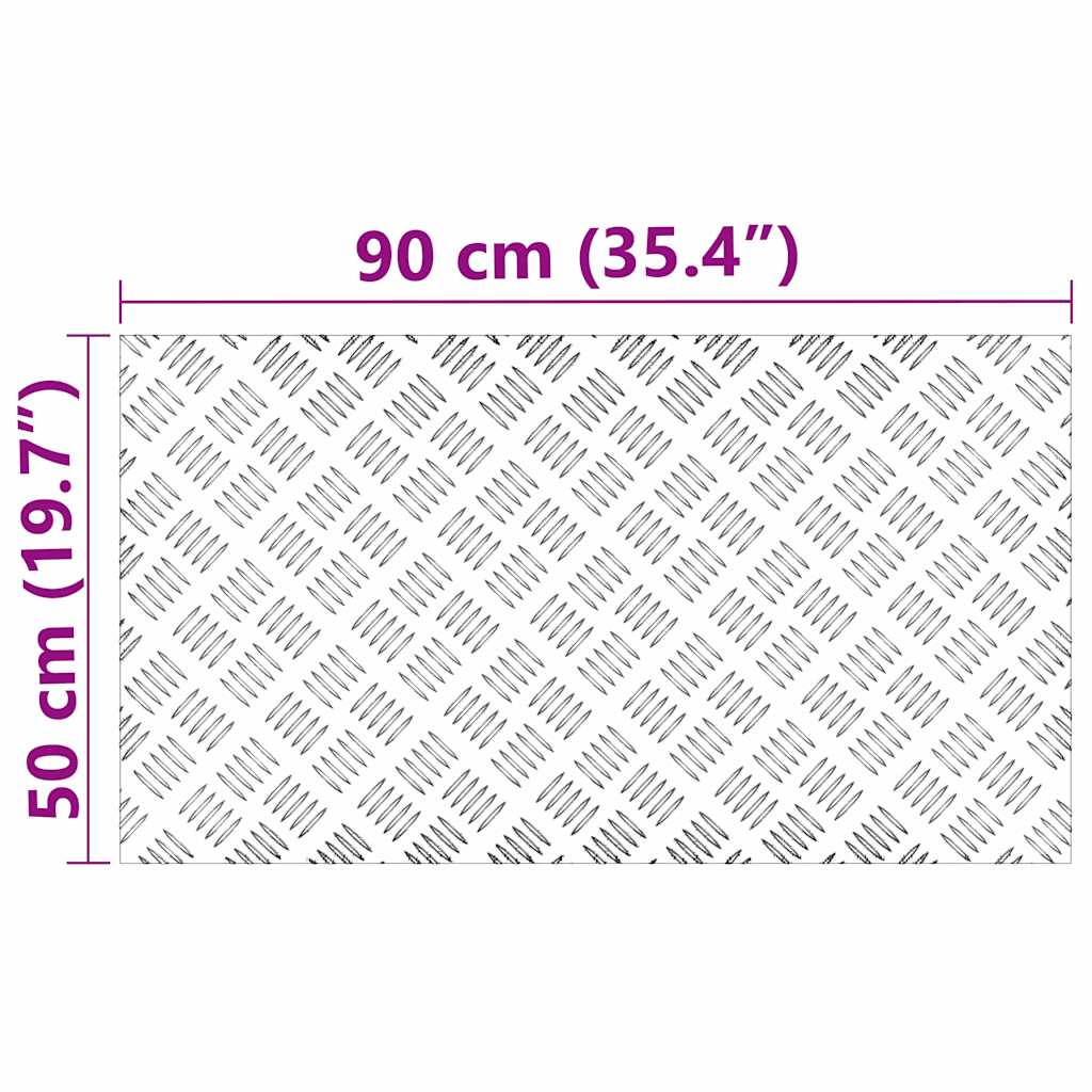 Stair Tread Rectangular 2 pcs Silver 90 x 50 cm Aluminium
