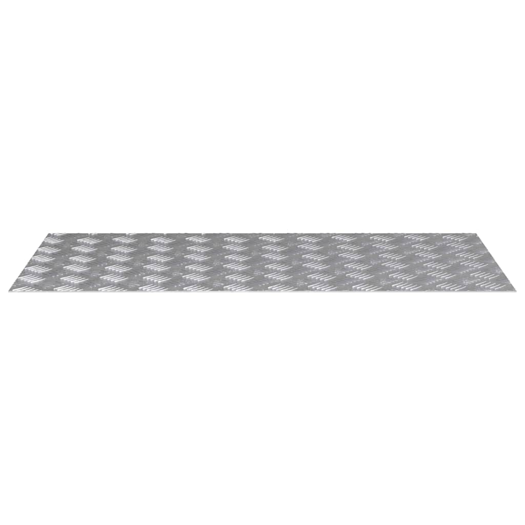 Stair Tread Rectangular 2 pcs Silver 100 x 50 cm Aluminium