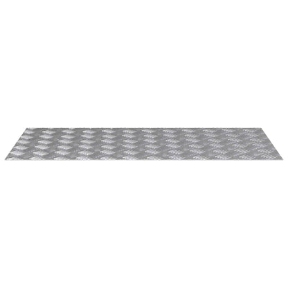 Stair Tread Rectangular 2 pcs Silver 100 x 50 cm Aluminium
