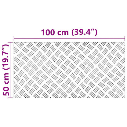 Stair Tread Rectangular 2 pcs Silver 100 x 50 cm Aluminium