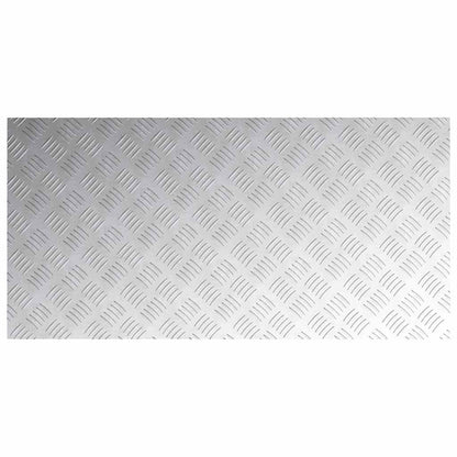 Stair Tread Rectangular 2 pcs Silver 100 x 50 cm Aluminium