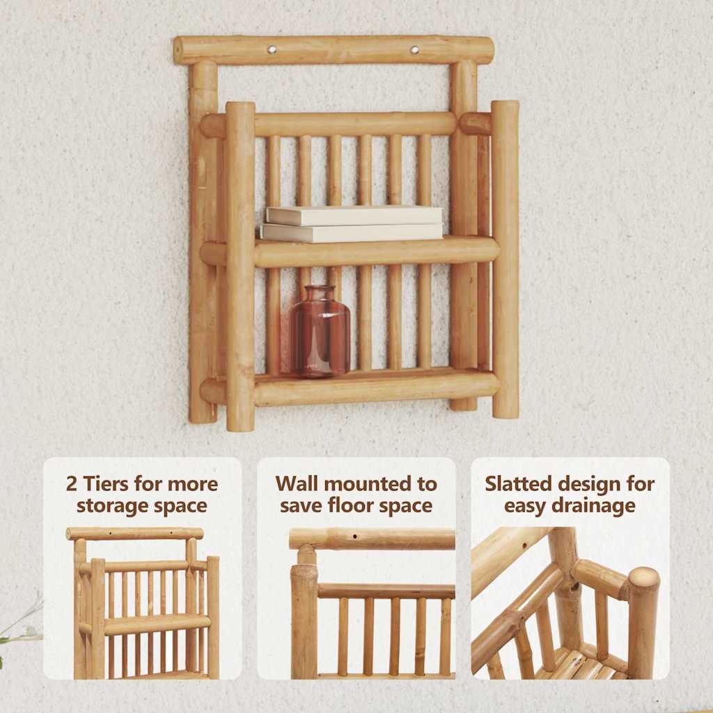 Wall Shelf with Shelf Natural 40 x 13 x 44 cm Bamboo