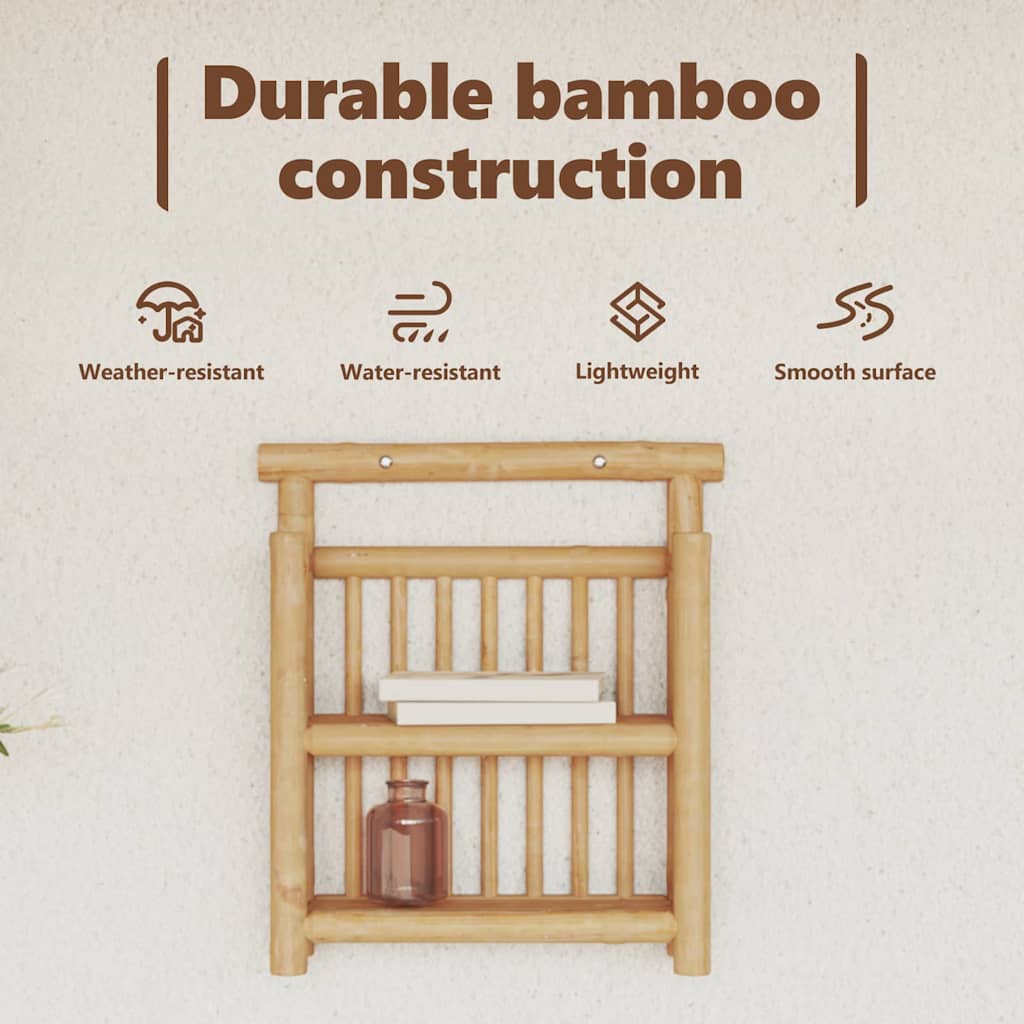 Wall Shelf with Shelf Natural 40 x 13 x 44 cm Bamboo