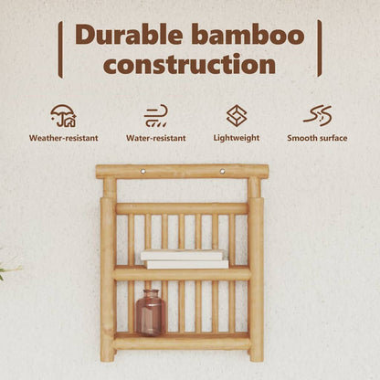 Wall Shelf with Shelf Natural 40 x 13 x 44 cm Bamboo