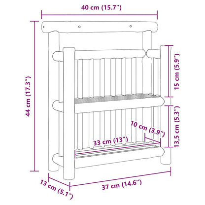 Wall Shelf with Shelf Natural 40 x 13 x 44 cm Bamboo