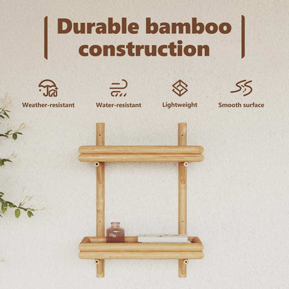 Wall Shelf with Shelf Wall-mounted Brown 39 x 26 x 60 cm Bamboo