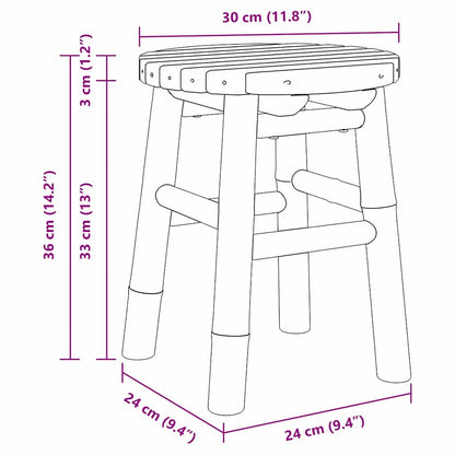Stool Bamboo Natural 30 x 30 x 36 cm Bamboo
