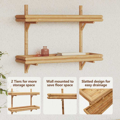 Wall Shelf with Shelf Wall-mounted Brown 75 x 26 x 60 cm Bamboo