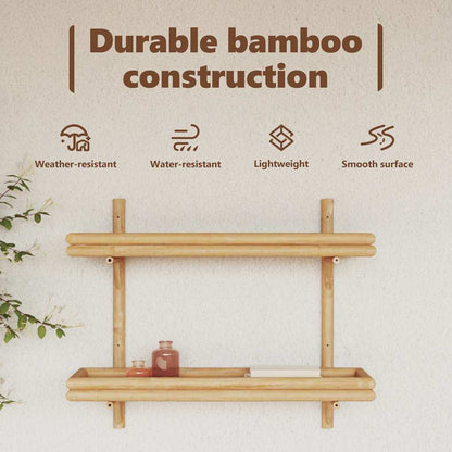 Wall Shelf with Shelf Wall-mounted Brown 75 x 26 x 60 cm Bamboo