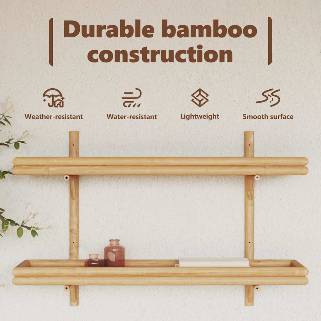 Wall Shelf with Shelf Brown 100 x 26 x 60 cm Bamboo