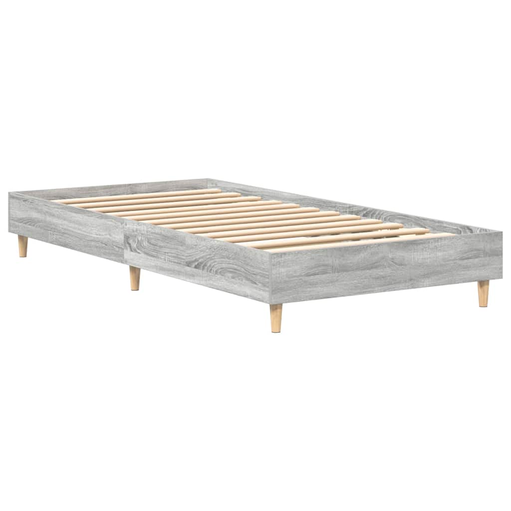 Bed Frame Grey Sonoma 203 x 93 x 25 cm Engineered Wood