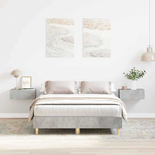 Bed Frame Concrete Grey 193 x 123 x 25 cm Engineered Wood