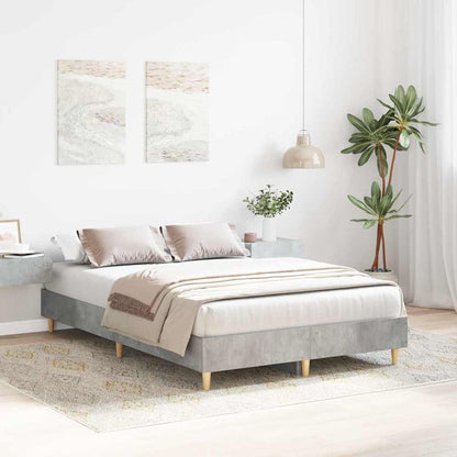 Bed Frame Concrete Grey 193 x 123 x 25 cm Engineered Wood