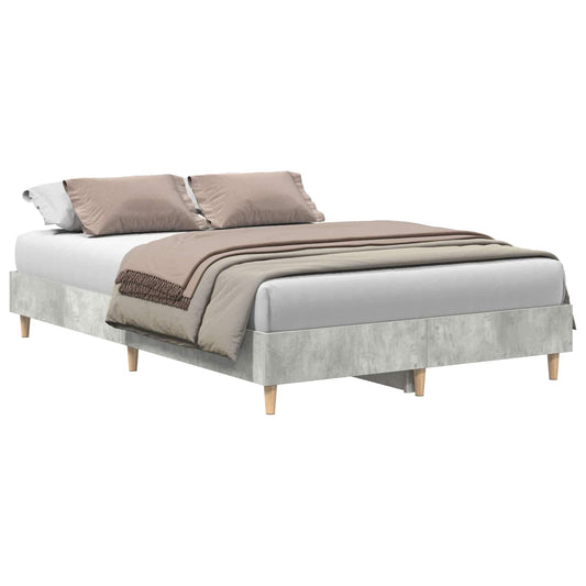 Bed Frame Concrete Grey 193 x 123 x 25 cm Engineered Wood