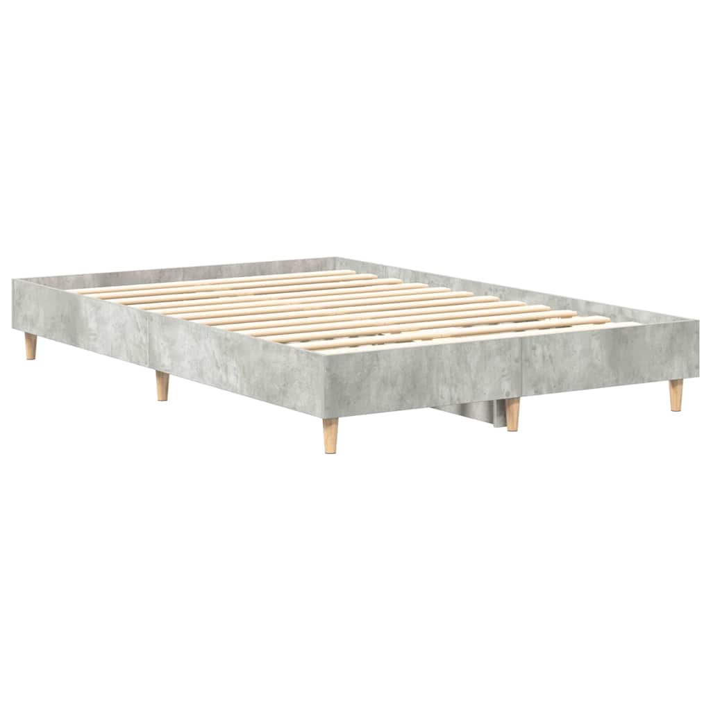 Bed Frame Concrete Grey 193 x 123 x 25 cm Engineered Wood