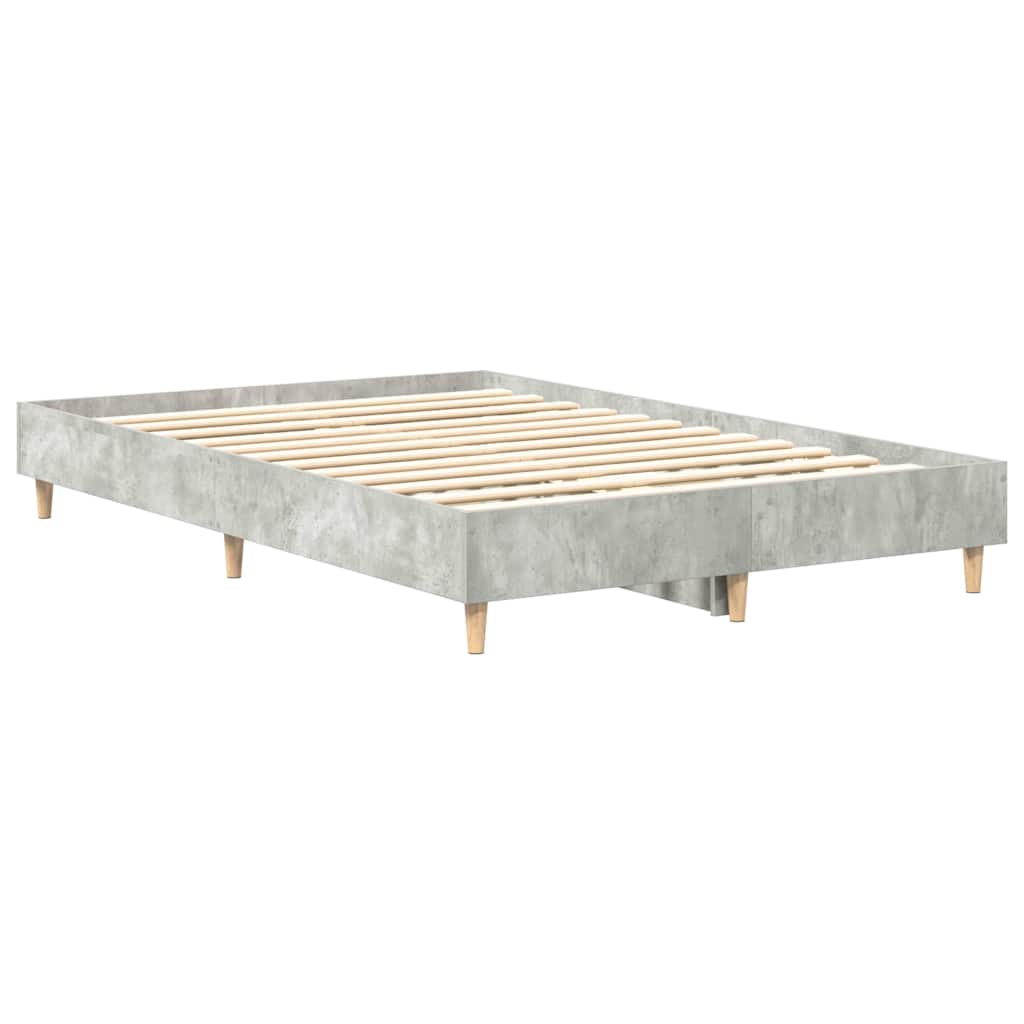 Bed Frame Concrete Grey 193 x 123 x 25 cm Engineered Wood