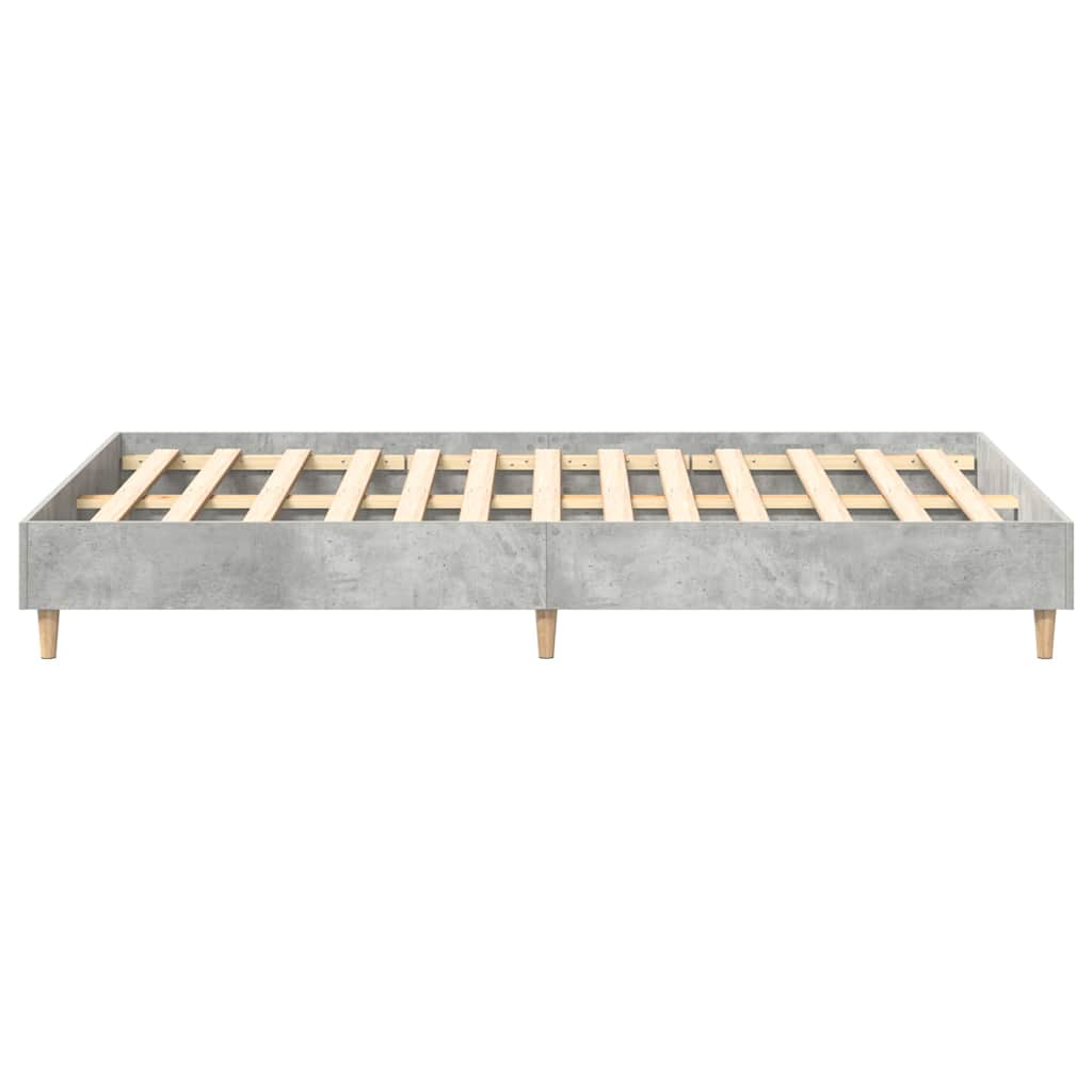 Bed Frame Concrete Grey 193 x 123 x 25 cm Engineered Wood