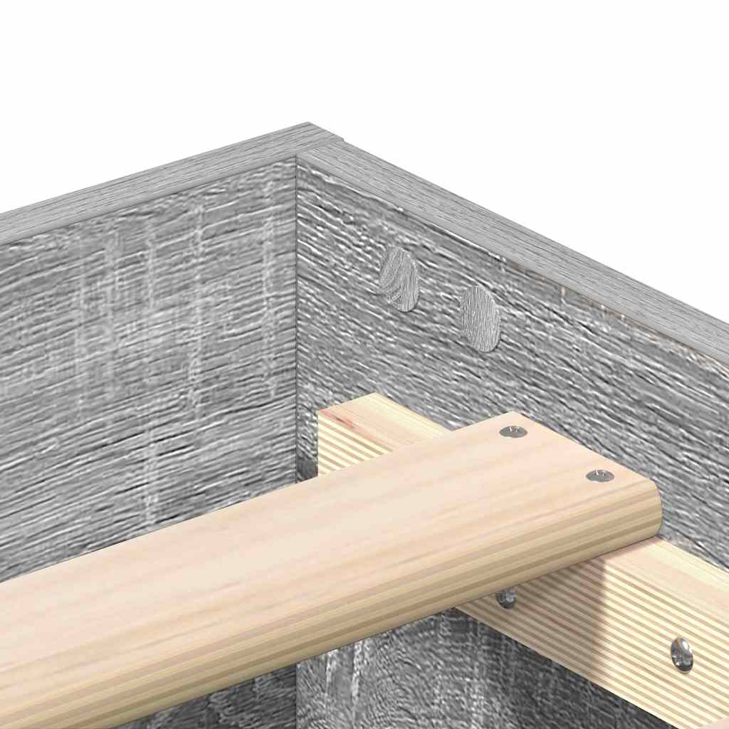Bed Frame Grey Sonoma 193 x 123 x 25 cm Engineered Wood