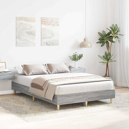 Bed Frame Grey Sonoma 193 x 123 x 25 cm Engineered Wood